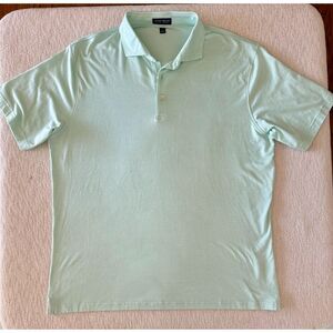 Peter Millar Crown Crafted Polo Shirt Mens Large L Mnt Green Cotton Modal Luxury